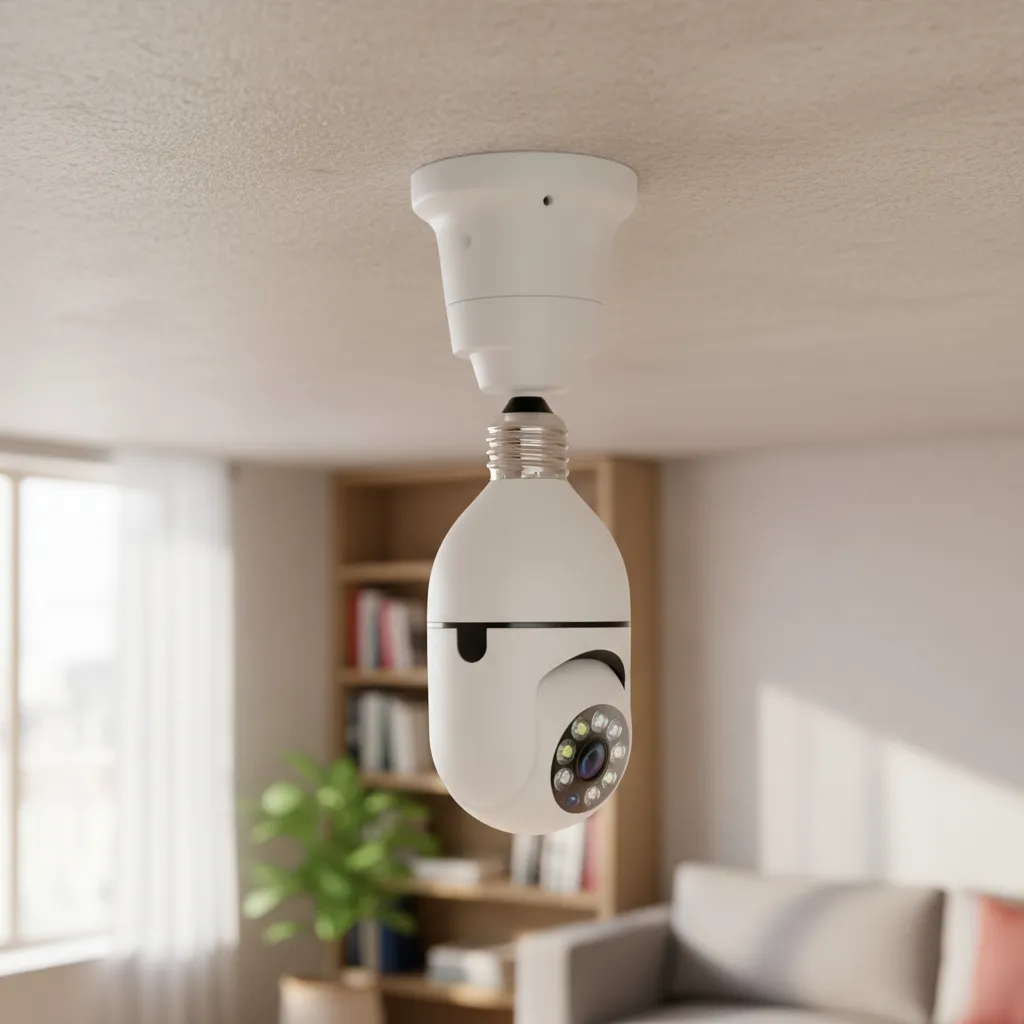 Cámara Wifi Bombillo 360° Discreta 1080p