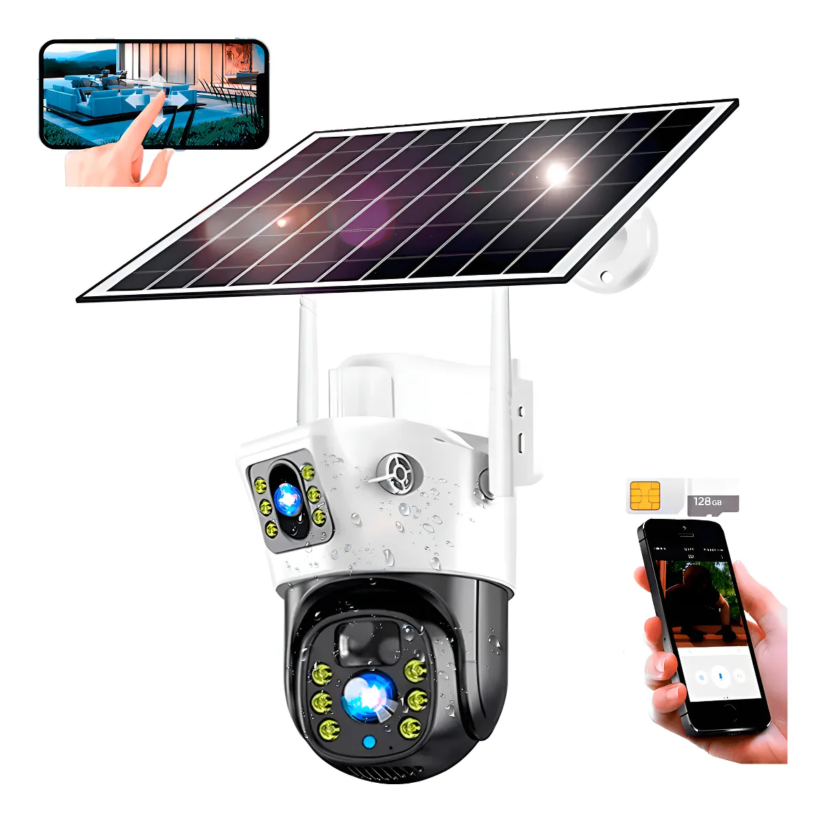 Cámara Solar Doble Lente PTZ con SIM CARD Exterior
